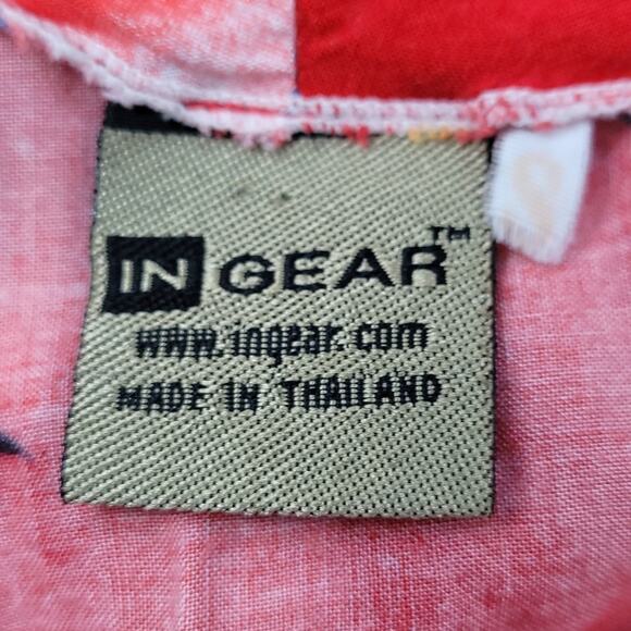 IN GEAR Sleeveless Orange Red Tropical Sea Dress with Fringe size Small - Picture 7 of 8